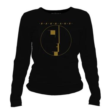 Imagem de Camiseta manga longa feminina - Bauhaus - DASANTIGAS, Preto, Preto, GG