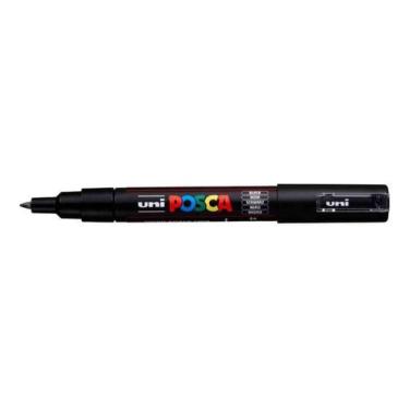 Imagem de Kit 3 Caneta Posca Preta PC-1MR e 2PC-1M - Uni-Ball