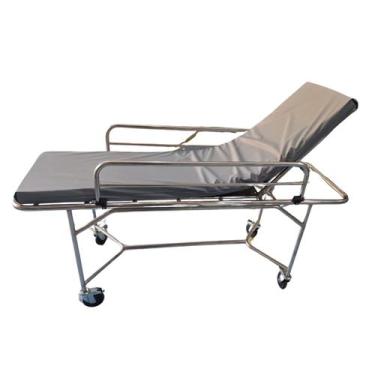 Imagem de Maca para exames e transporte de pacientes toda em inox  com colchonet