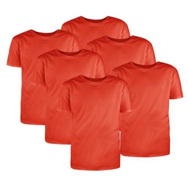 Imagem de Kit com 6 Camisetas Básicas Algodão Ferrugem Tamanho GG - Mc Clothing