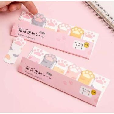 Imagem de Marcador De Páginas 120 Adesivos Patinha De Gato Colorida HX7796 - Top