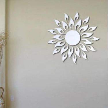 Imagem de Espelho Decorativo Sol Fogo Quarto Sala Escritório Copa 60cm - AGV Cri