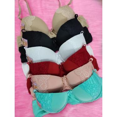 Imagem de Kit 5 sutiã sutian de bojo básico com detalhe de renda (dulce)  - 3K L