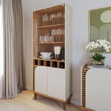 Imagem de Cristaleira Ambiente Jurerê Off White Matte Freijó - Colibri - COLIBRI