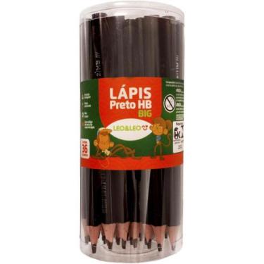 Imagem de Lápis Preto Jumbo Léo e Léo HB Triangular 15CM Pote com 36 - Leonora