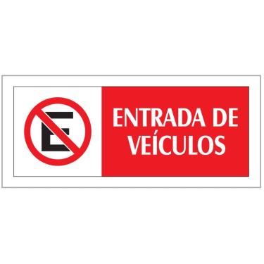 Imagem de Placa - Entrada De Veiculos - Vermelha / Em Ps 20 X 7Cm Emplac Br