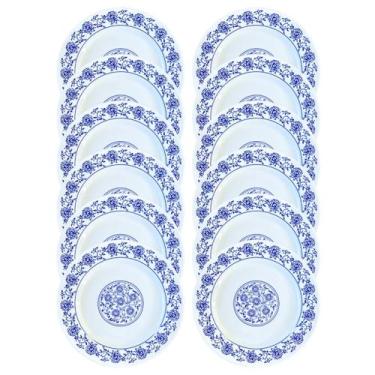 Imagem de Jogo 12 Pratos em Melamina Estampa 20cm Buffet Restaurantes - Fx