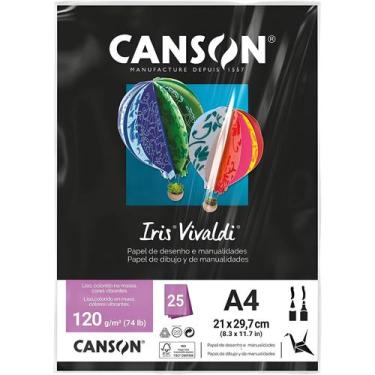 Imagem de Pct papel iris vivaldi 25fls a4 120gr canson escolha a cor, PRETO