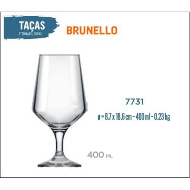 Imagem de Taça Brunello 400ml - Vinho Tinto Rosé Branco  Cerveja - Nadir Figueir