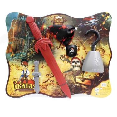 Imagem de Fantasia acessorio kit pirata 52cm. leplastic