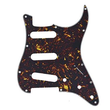 Imagem de Dopro Captadores de bobina única vintage de 11 furos 62 Strat ST SSS Placa de raspar de guitarra com parafusos para American FD 62 Stratocaster Dark Tortoise