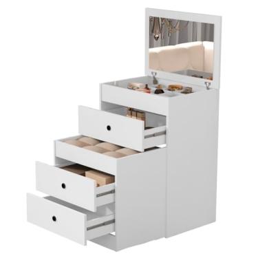 Imagem de Penteadeira Compacta c/Espelho e 3 Gavetas Completa (Branco)