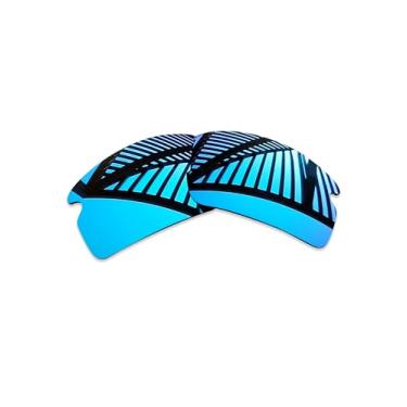 Imagem de MYCOURAG Lentes de reposição polarizadas com proteção UV para óculos de sol Oakley Flak 2.0 OO9295 – Revestimento polarizado espelhado azul gelo