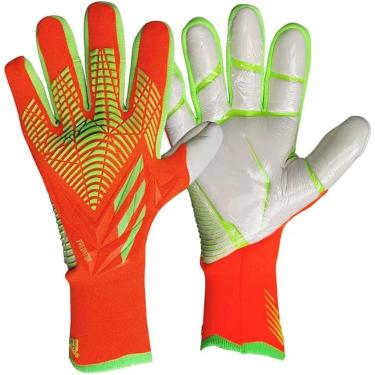 Imagem de Luvas de goleiro de futebol, luvas de goleiro, luvas de futebol para treinamento e partida, suporte para os dedos, proteção de goleiro equipamento de proteção de futebol acolchoado, amarelo,