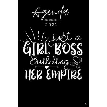 Imagem de Girl Boss Agenda Semana Vista 2021 Anual A5: Planificador semanal y mensual | Del 1 de enero de 2021 al 31 de diciembre de 2021 | Organizador Planner ... de regalos originales collega chica mujer