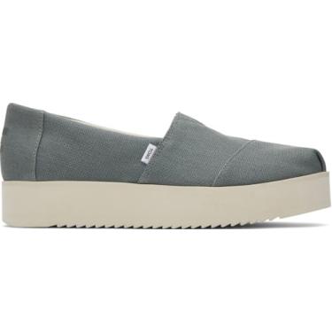 Imagem de TOMS Tênis feminino Alpargata Midform Slip-On, Lona verde bonsai, 36