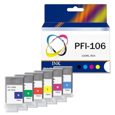 Imagem de 12 cores PFI-106 cartucho de tinta remanufaturado 130 ml para cartucho de tinta PFI-106 para impressoras Canon iPF-6400 iPF-6400S iPF-6410 iPF-6450 iPF-6460 iPF-6410s, conjuntos B - 1 pacote