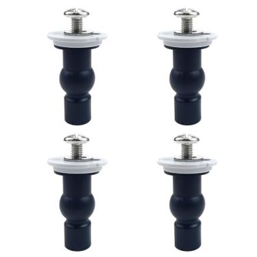 Imagem de Conjunto com 4 parafusos para assento de vaso sanitário Ladash M6, kit de reparo de assentos de vaso sanitário universal, parafusos de borracha expansíveis