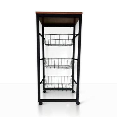 Imagem de Fruteira De Chão Cozinha Em Aço Mdf - Belo Lar