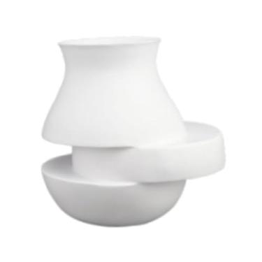 Imagem de XLWLLNJ Vaso de flores ornamento de resina plantas vaso arranjo de flores para estante sala de estar, Branco