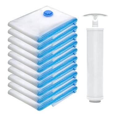 Imagem de Kit 6x Saco A Vacuo Organizador  Edredom Guarda Roupas com Bomba Manua