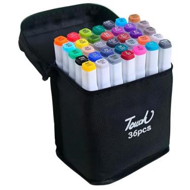 Imagem de Caneta Marcador para Colorir Desenho Professional, Pontas Duplas - EUR
