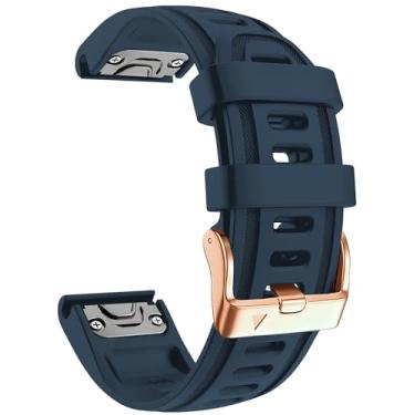 Imagem de Pulseira de relógio de 20 mm para Garmin fenix 5s 6s/6s pro 7s instinct 2s 20 liberação rápida correas bandas substituição para garmin epix 2 42 mm pulseira de silicone fivela ouro rosa para mulheres homens azul