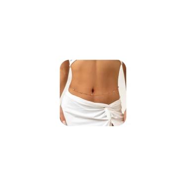 Imagem de CARITATE Corrente de cintura banhada a ouro 18K em camadas, correntes de barriga de ouro ajustáveis para mulheres, joia de corpo para mulheres, biquíni de corrente de estômago, contas de ouro,