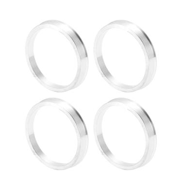 Imagem de INFINAUTO Anéis centralizados no cubo da roda do carro OD 67,1 mm para ID 59,6 mm eixo central de rodas amortecedores Hubrings liga de alumínio tom prata durável