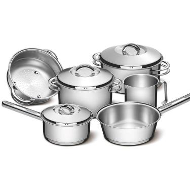 Imagem de Jogo De Panelas Fundo Triplo Tramontina Solar 65510200 Inox 65510200