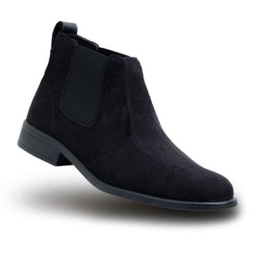 Imagem de bota botina chelsea masculina camurca 37 ~46 - gel passo, Preto, 41