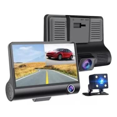 Imagem de Câmera Veicular Automotiva Com Gravação Full Hd Frontal Ré e Interna L