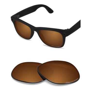 Imagem de BLAZERBUCK Lentes de reposição polarizadas anti-sal para RayBan Meta Wayfarer RW4008 53 mm - Âmbar