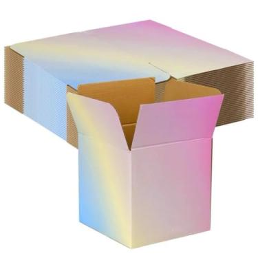 Imagem de DEZIBOX Caixas De Remessa Coloridas Pequenas 6X6X6 Polegadas, Pacote Com 30 Caixas De Papelão Ondulado Para Embalagem De Correspondência De Pequenas Empresas