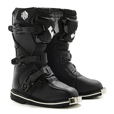 Imagem de ILM Botas De Motocicleta Para Crianças E Jovens Para Meninos E Meninas, À Prova D'Água, Atv, Motorcross, Dirt Blike, Botas De Motociclista, Modelo Mx3K (Preto, 2)