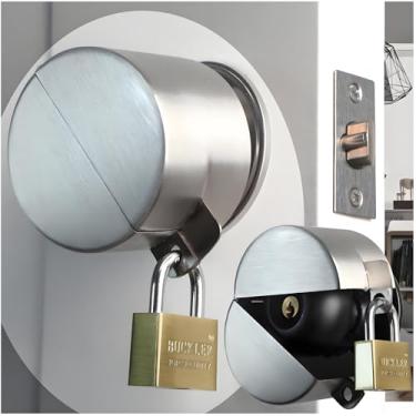 Imagem de Posnaland Tampa de trava de maçaneta e trava de tampa de maçaneta de porta - Fechaduras de segurança para demência para trava de maçaneta e cadeado de porta, dispositivo de bloqueio de maçaneta para