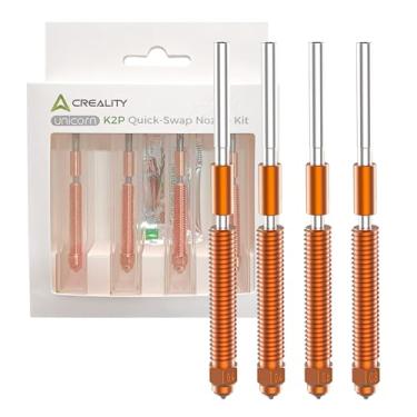 Imagem de Creality Bicos Oficiais K2 Plus 4Pcs, Kit De Bicos De Troca Rápida Unicorn K2P 0,4 Mm, 0,6 Mm, 0,8 Mm Com Liga De Titânio Com Ruptura De Calor, Liga De Cobre E Aço Temperado Para Impressora 3D K2 P