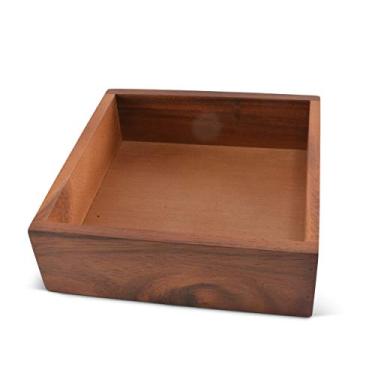 Imagem de Arthur Court Wood Napkin Box Holder Luncheon Size | Perfect for Small Paper Lunch Square Napkins 7 inch Square 2 inch Tall