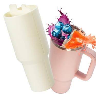 Imagem de Divisor de copo Stanley Separador de Bebidas, Forro de Silicone, Compatível com 1,134 g, Bandeja Interna para Acessórios Stanley, Divisor de Copo Reutilizável para Festa, Lazer, Esportes (Creme)