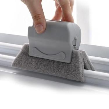 Imagem de Escova De Limpeza Multiuso Trilhos, Janelas, Persianas e Cantos - Limpador Janela Microfibra
