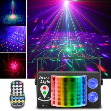 Imagem de ljnyiwan Luzes De Festa De Discoteca 3 Em 1, Luzes Estroboscópicas De Led Para Dj Rave, Luzes De Palco Com Controle Remoto Ativado Por Som, Projetor De Luzes Dançantes Para Casamento, Aniversário, N