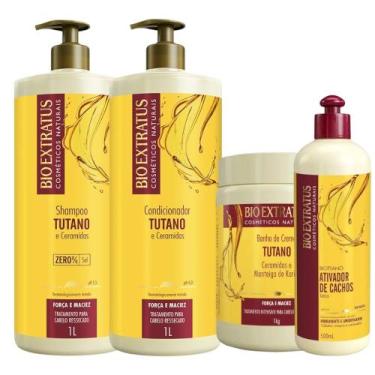 Imagem de Kit 1 Shamp 1 Cond 1 Banho 1L + 1 Biottano 500ml Tutano Bio Extratus -