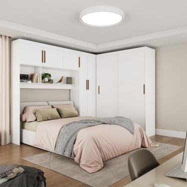 Imagem de Quarto Modulado Casal 7 Portas Belém Carioca Móveis, Branco
