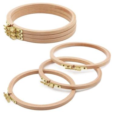 Imagem de Aros de bordado ZOCONE, argola circular de madeira de faia, 15 cm, 6 p
