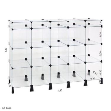 Imagem de Balcão de Vidro com Porta Bijuterias - 1,50 x 1,10 x 0,30 - Balcãonet,