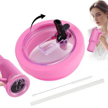 Imagem de Tampa de substituição para copo Stanley de 1,134 g com canudo de silicone macio, à prova de vazamento, tampa à prova de derramamento para copo Stanley, capa de canudo flip de substituição compatível