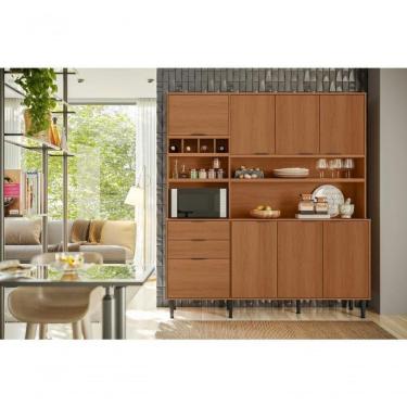 Imagem de Kit Cozinha Viena Com 7 Portas E 3 Gavetas Jequitiba Lukaliam