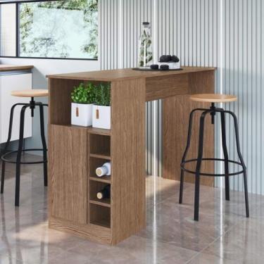 Imagem de Bancada Gourmet para Cozinha 136,5cm com Adega 0313 Linha Conecta Geni