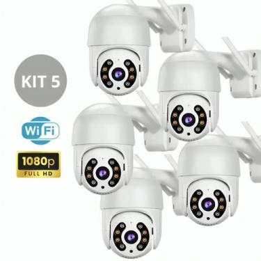 Imagem de Kit 5 Câmeras Ip Wifi A8 Hd Branco Prova Dágua Smart Visão Noturna - C