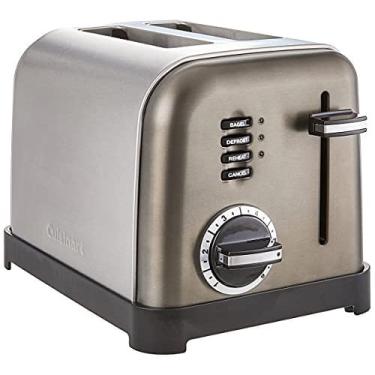 Imagem de Torradeira clássica de metal Cuisinart CPT-160BKS com 2 fatias, aço inoxidável/preta